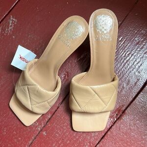 Vince Camuto leather quilted heel